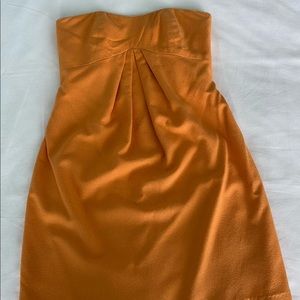 Miguelina Strapless Mini Silk Dress XS Orange Gold Party Going Out Wedding